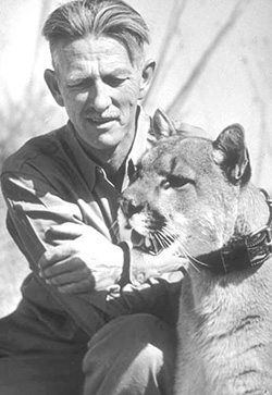 Photo of Lew with mountain lion